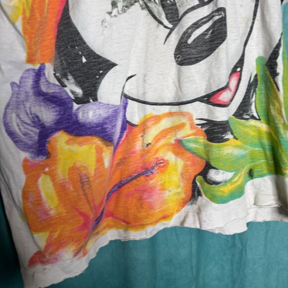 Vintage Disney Mickey Mouse Face Distressed Short Sleeve Graphic T-Shirt OS - Picture 2 of 7